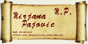 Mirjana Pajović vizit kartica